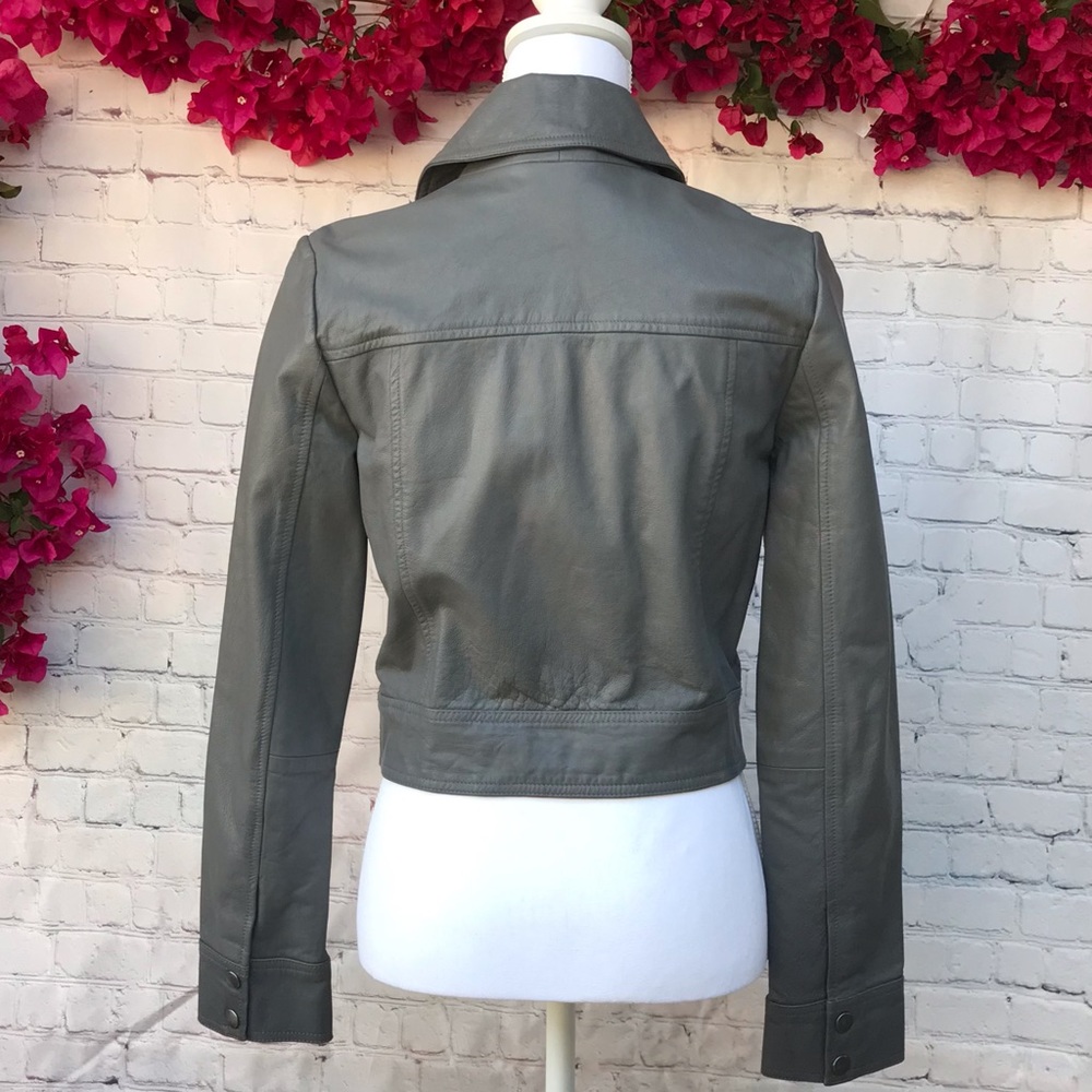 Grey Leather Jacket - image 4